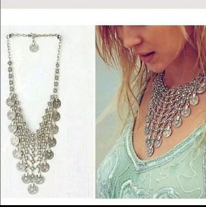 Gypsy coin pendant necklace/statement Bib.